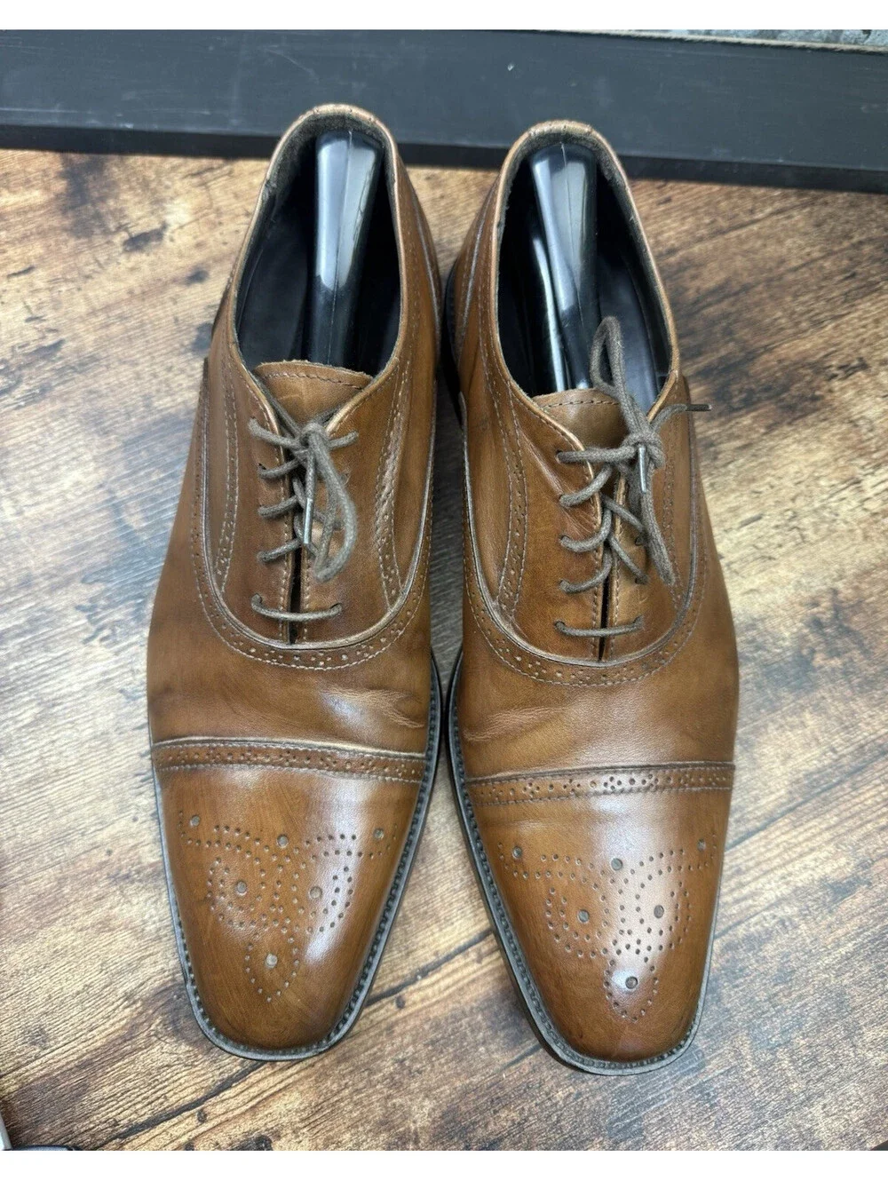 Vittorio Russo Men’s Brown Leather Oxford Dress Shoes Brogue US 10